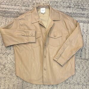 Lightweight Beige Leather Jacket